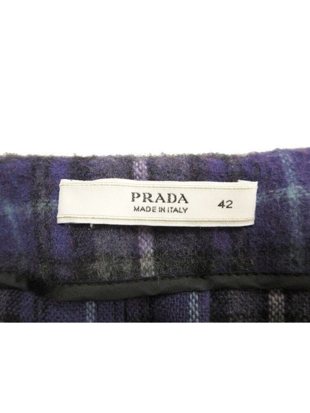 Prada Puri Skirt Plaid Pattern 42 Purple Flare View 3